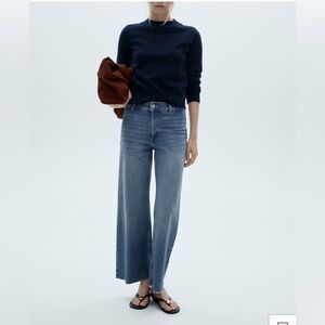 MNG catherine culotte jean raw hem medium wash size 4